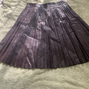 Ann Taylor leather pleated skirt